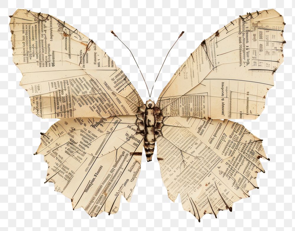 PNG Ephemera paper butterfly insect animal art
