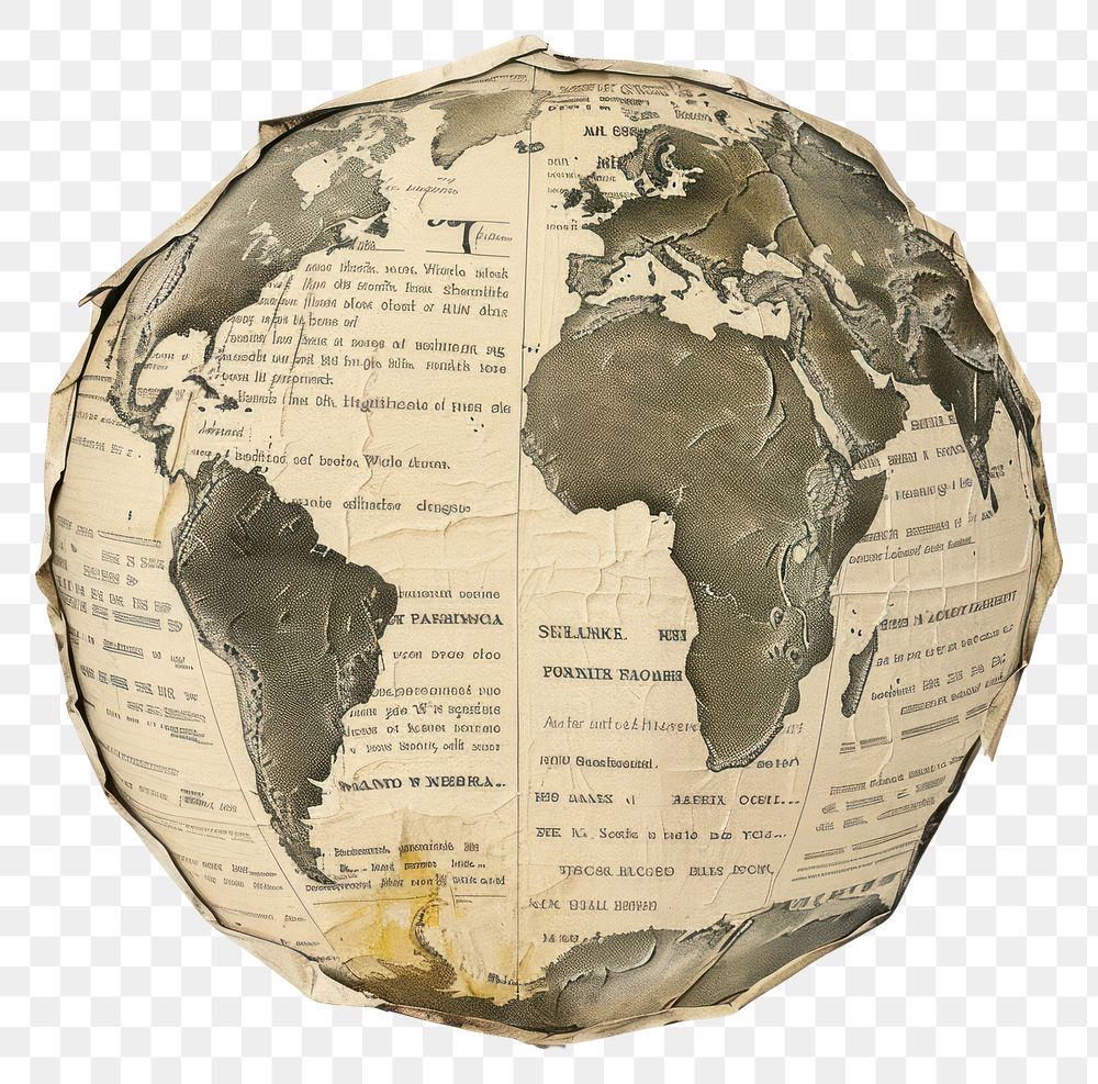 PNG Ephemera paper earth planet globe space