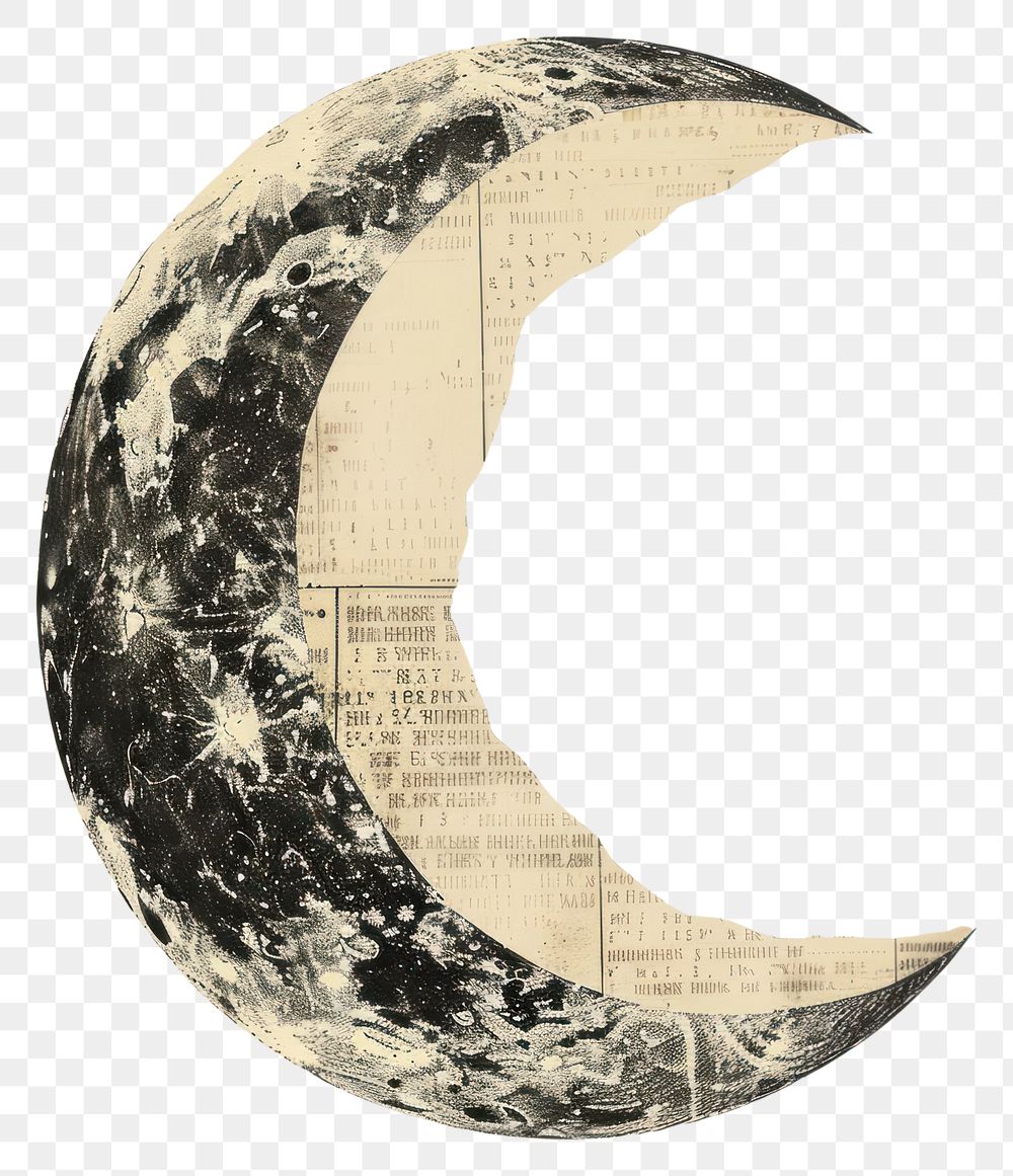 PNG Ephemera paper moon astronomy night art
