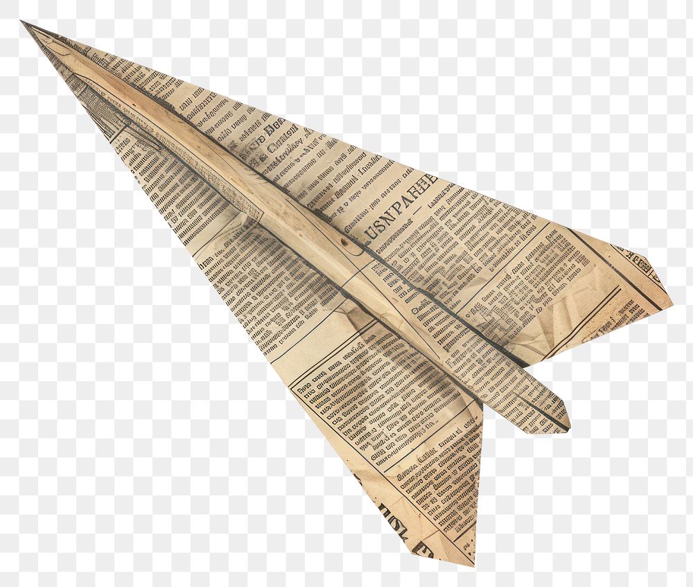 PNG Ephemera paper plane newspaper art aircraft.