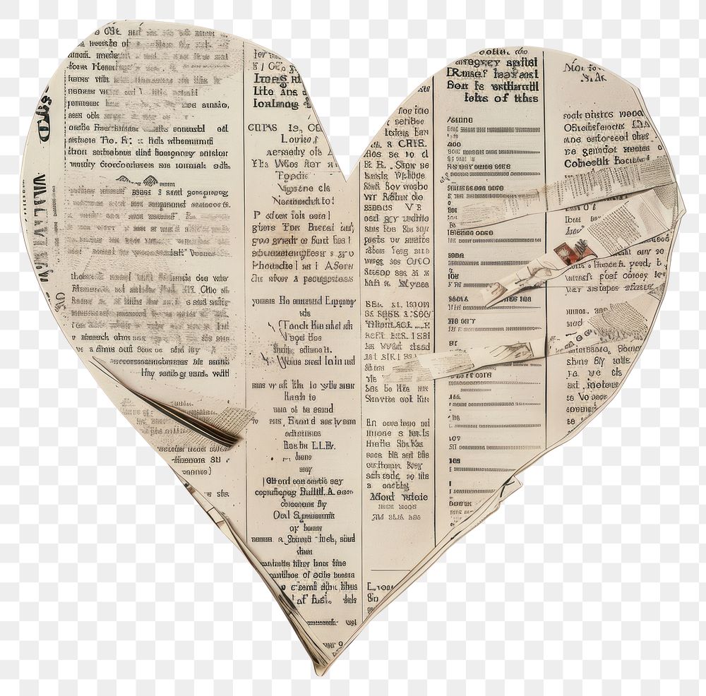 PNG Paper heart page text creativity