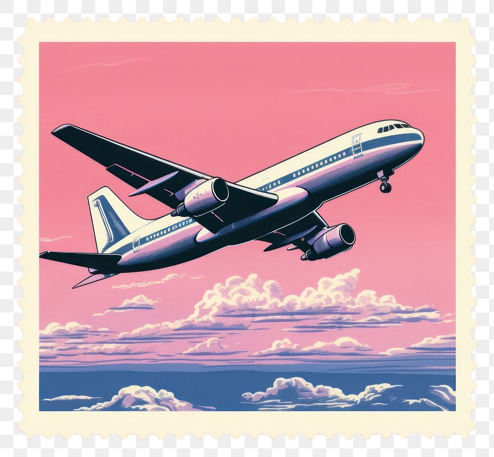 PNG  Sky with Risograph style aircraft airplane airliner.
