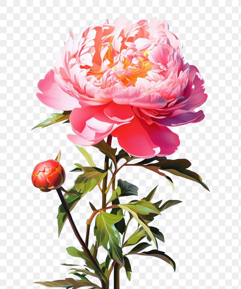 PNG Happy peony blossom flower plant.