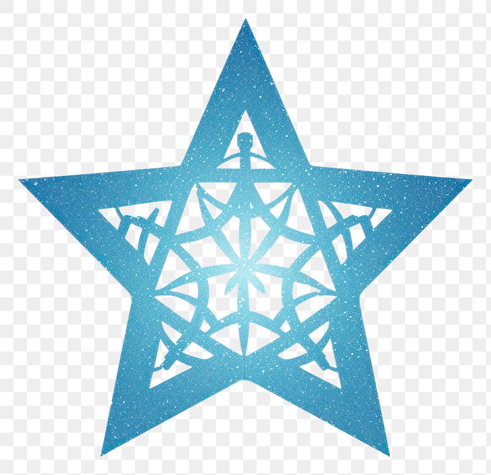 PNG Blue octagram icon symbol shape white background.