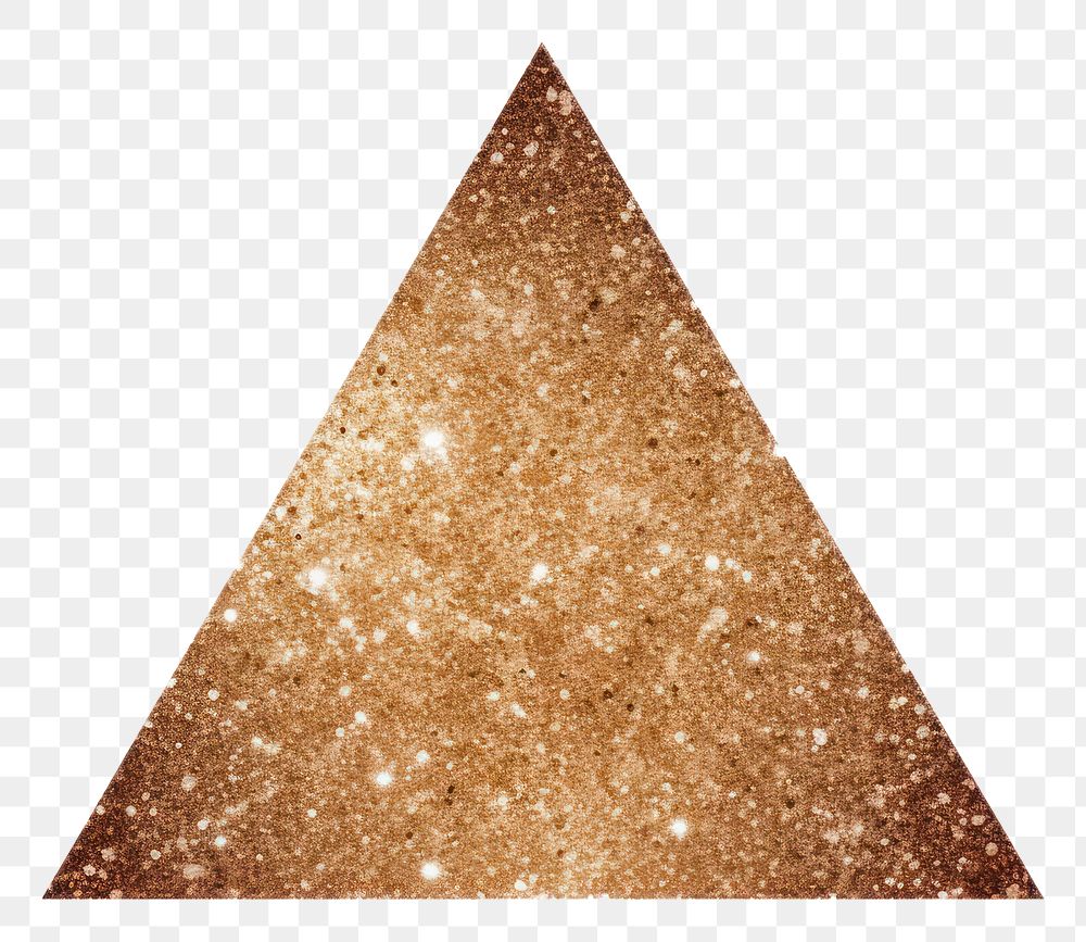 PNG Brown triangle icon glitter shape white background.