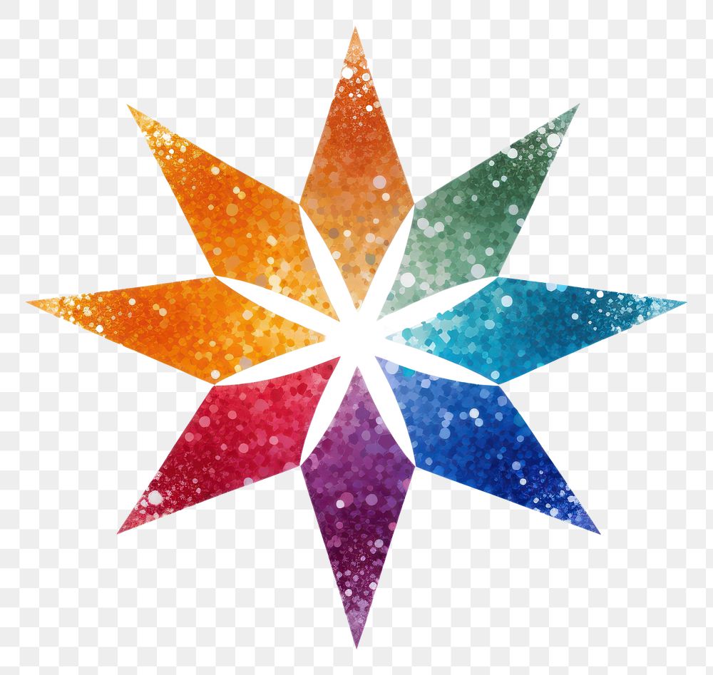 PNG Colorful octagram icon shape white background creativity.