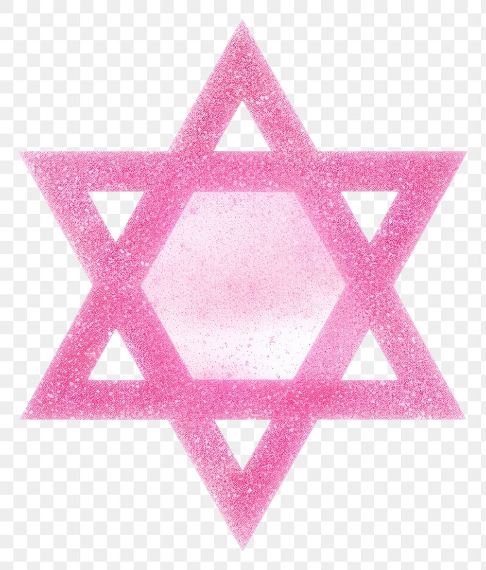 PNG Pink hexagram icon glitter symbol shape.