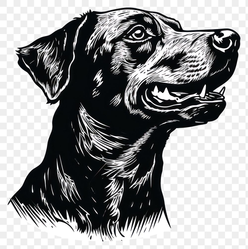 PNG A dog in tattoo flash illustration style drawing animal mammal.