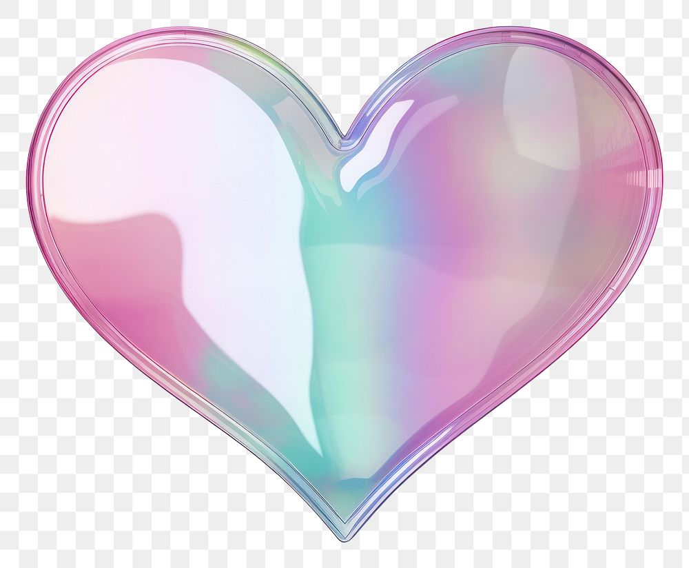 PNG Holographic plastic paper heart shape white background lightweight refraction