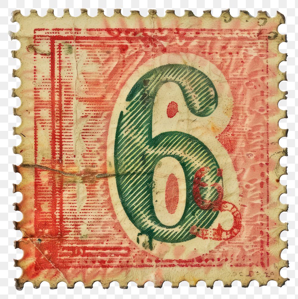 PNG Vintage postage stamp with number 6 backgrounds paper text.