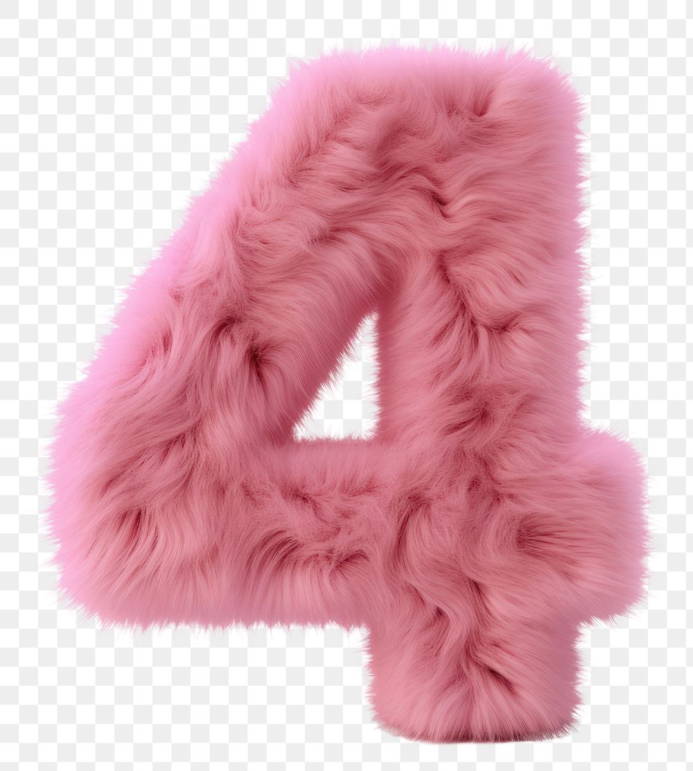 PNG  Fur letter 4 pink white background accessories