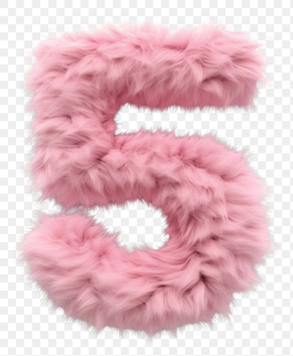 PNG  Fur letter 5 pink white background accessories.