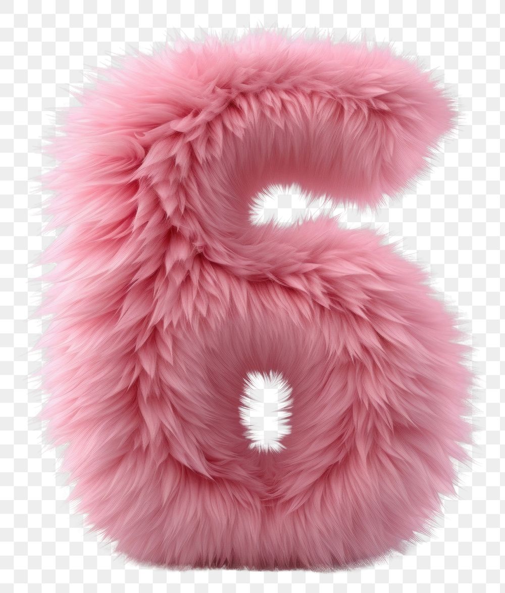 PNG  Fur letter 6 pink accessories accessory.