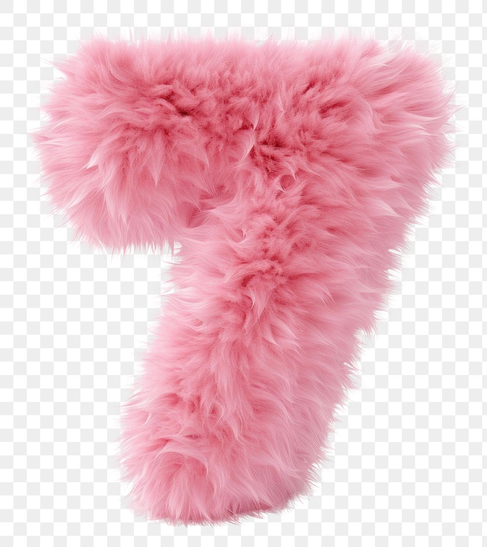 PNG  Fur letter 7 pink white background accessories.