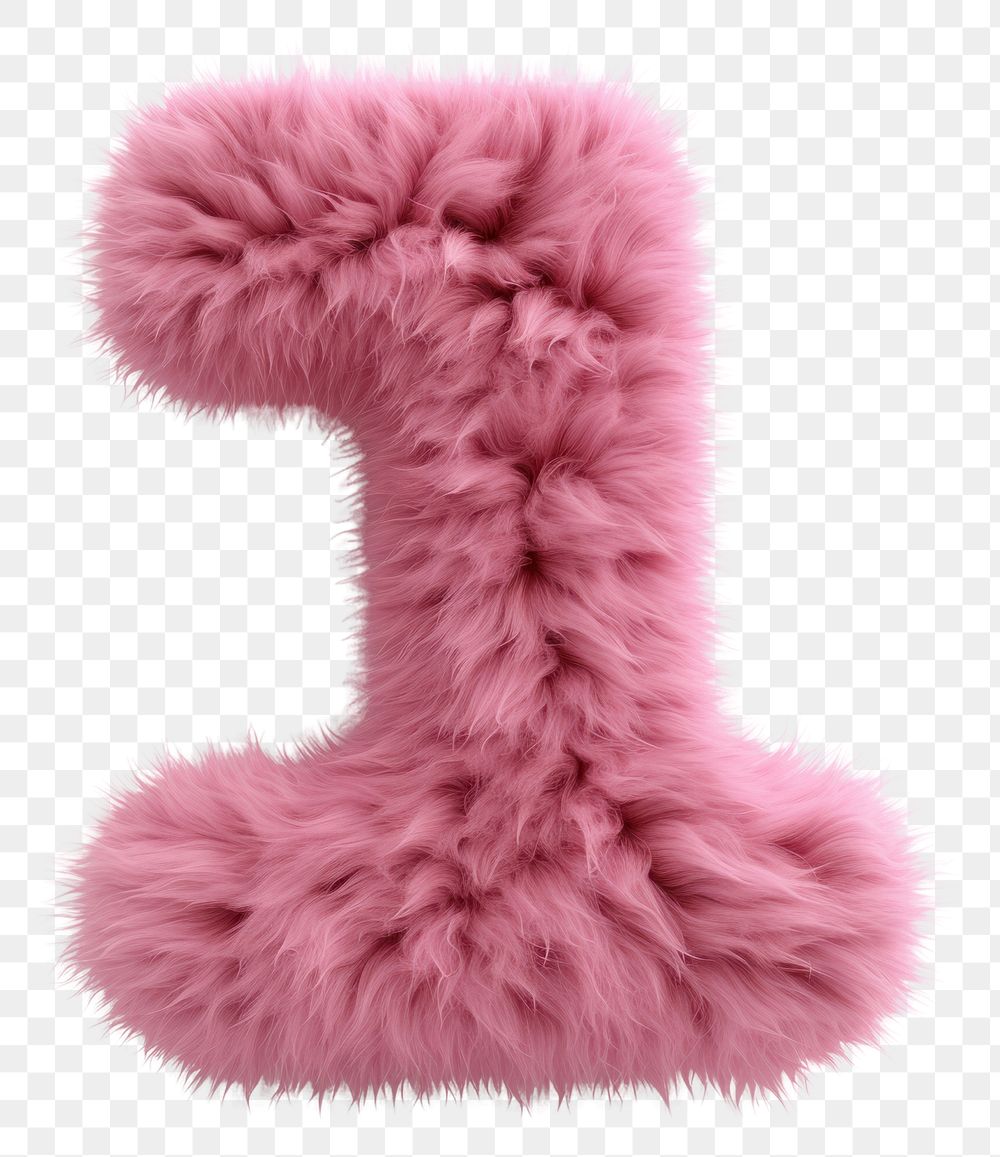 PNG  Fur letter 1 pink white background christmas.