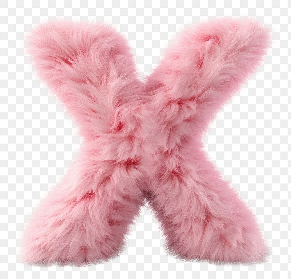 PNG  Fur letter X mammal pink white background.