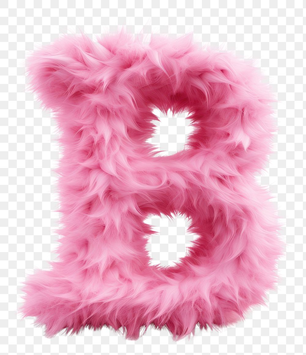 PNG  Fur letter B pink white background celebration.