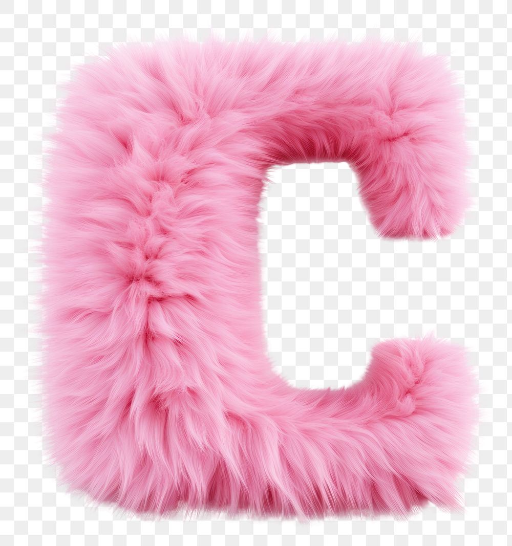 PNG  Fur letter C pink white background accessories.