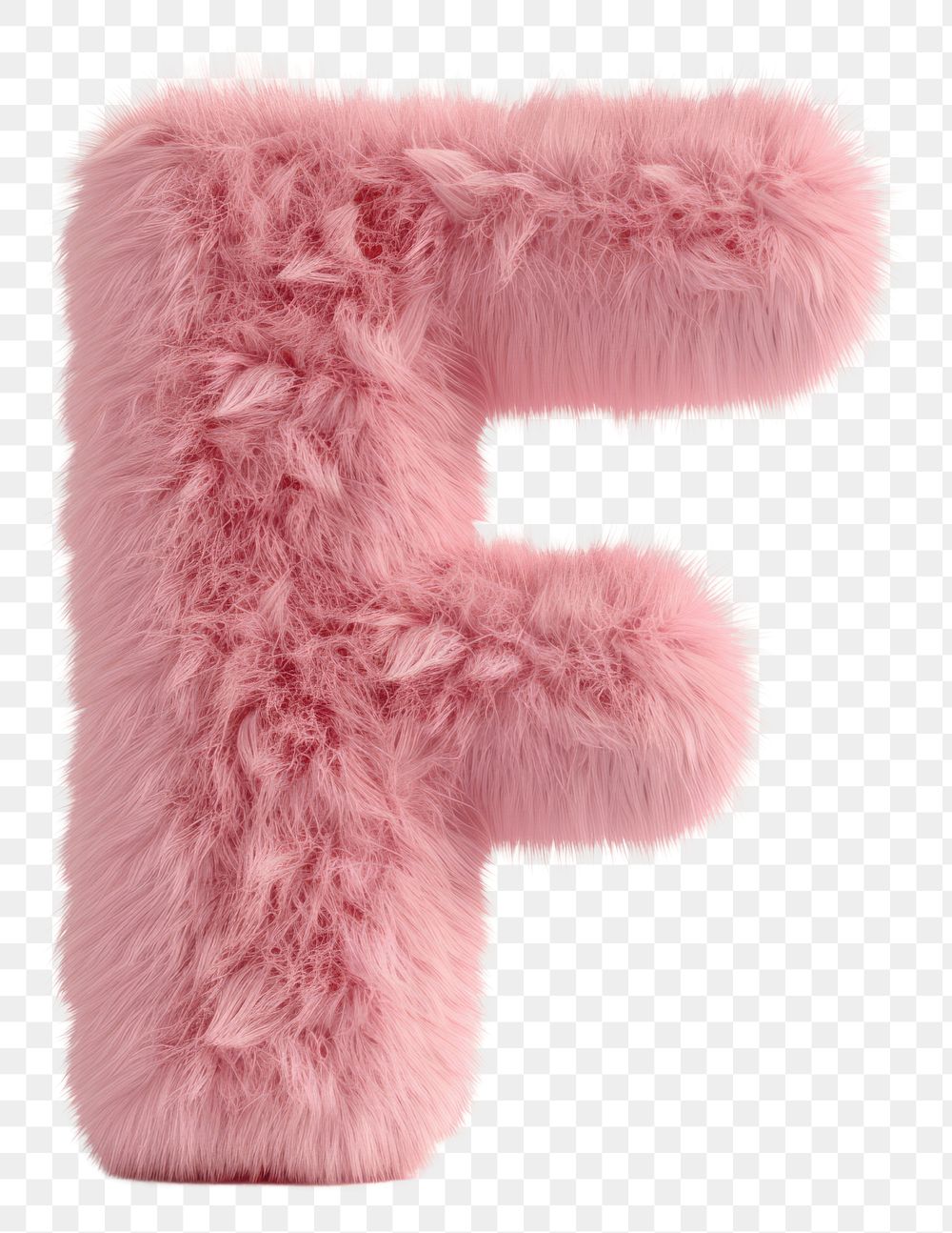 PNG  Fur letter F pink white background softness.