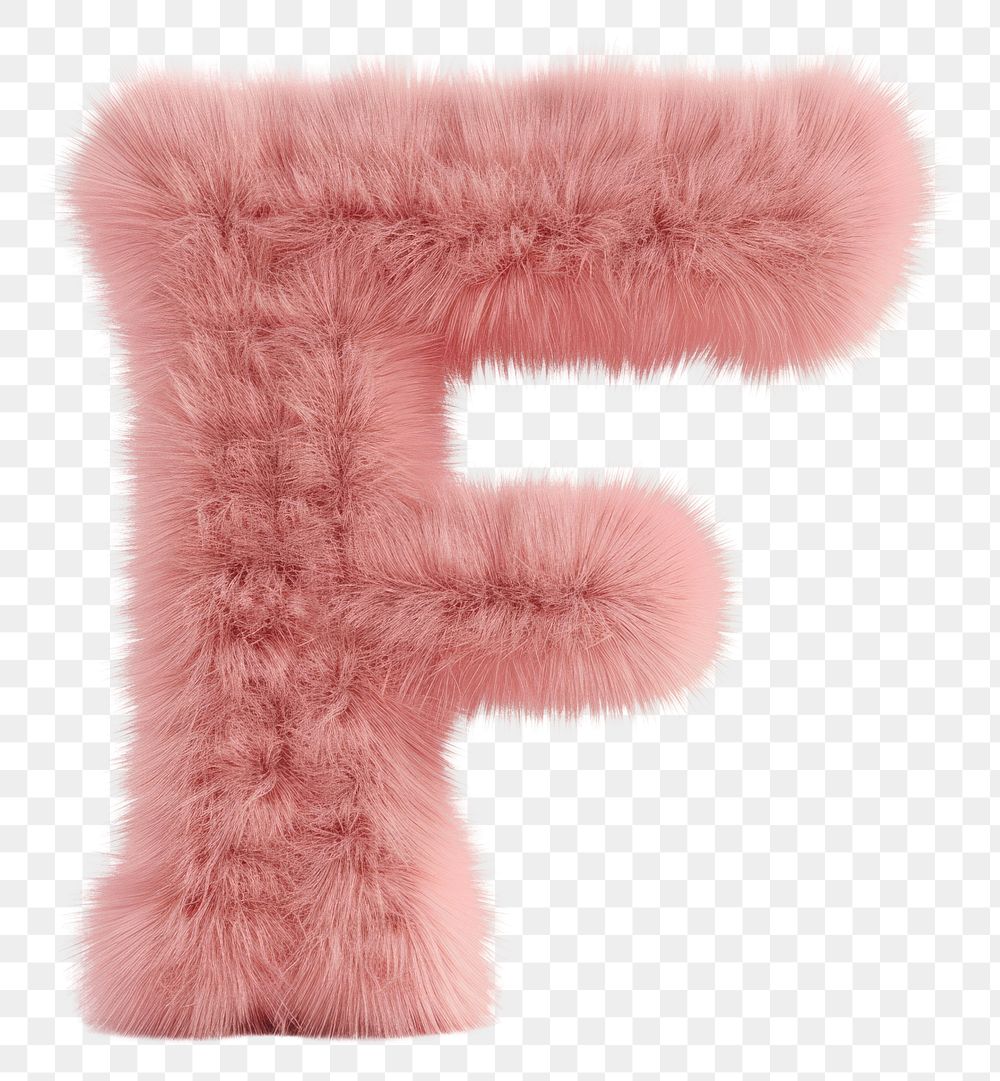 PNG  Fur letter F text pink white background.