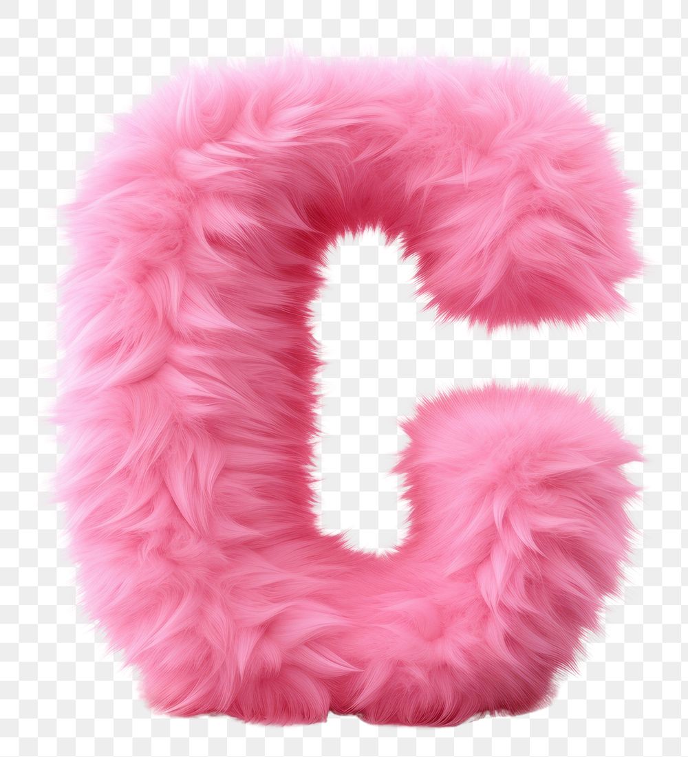 PNG  Fur letter C pink white background accessories.