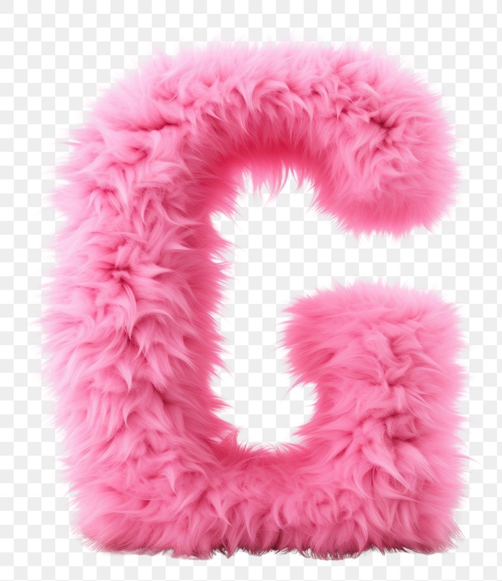 PNG  Fur letter G pink white background accessories.