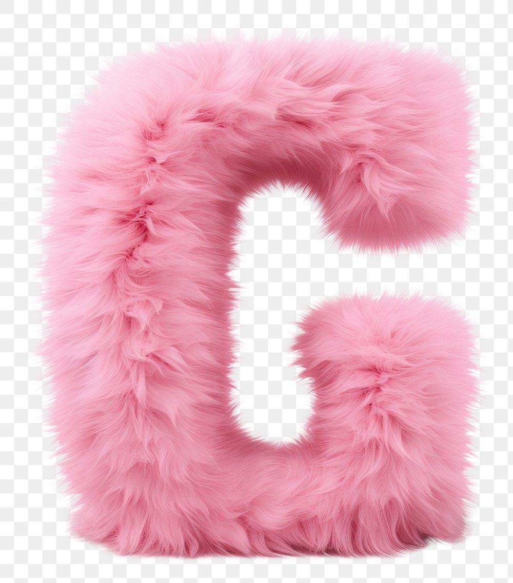 PNG  Fur letter G text pink white background