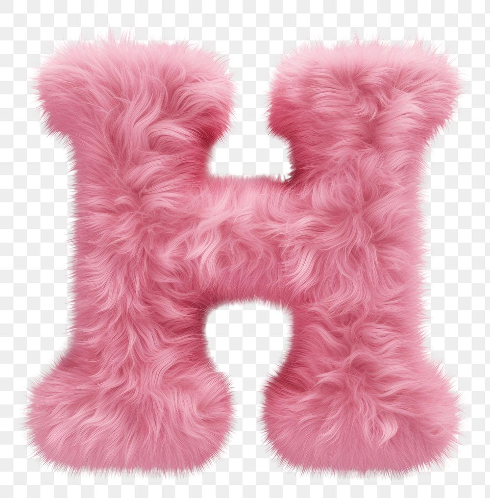PNG  Fur letter H pink white background softness.