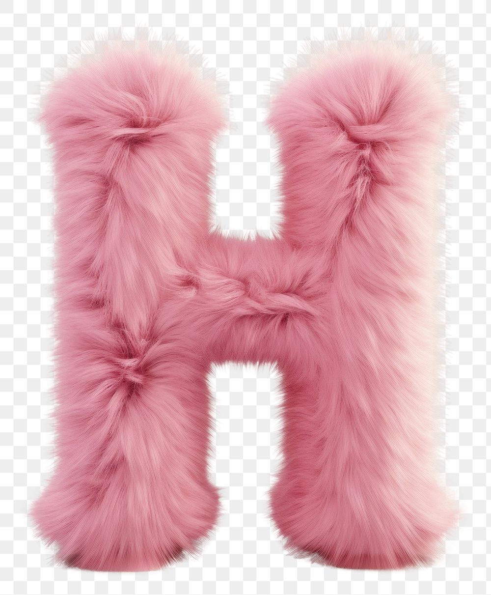 PNG  Fur letter H pink clothing cushion.