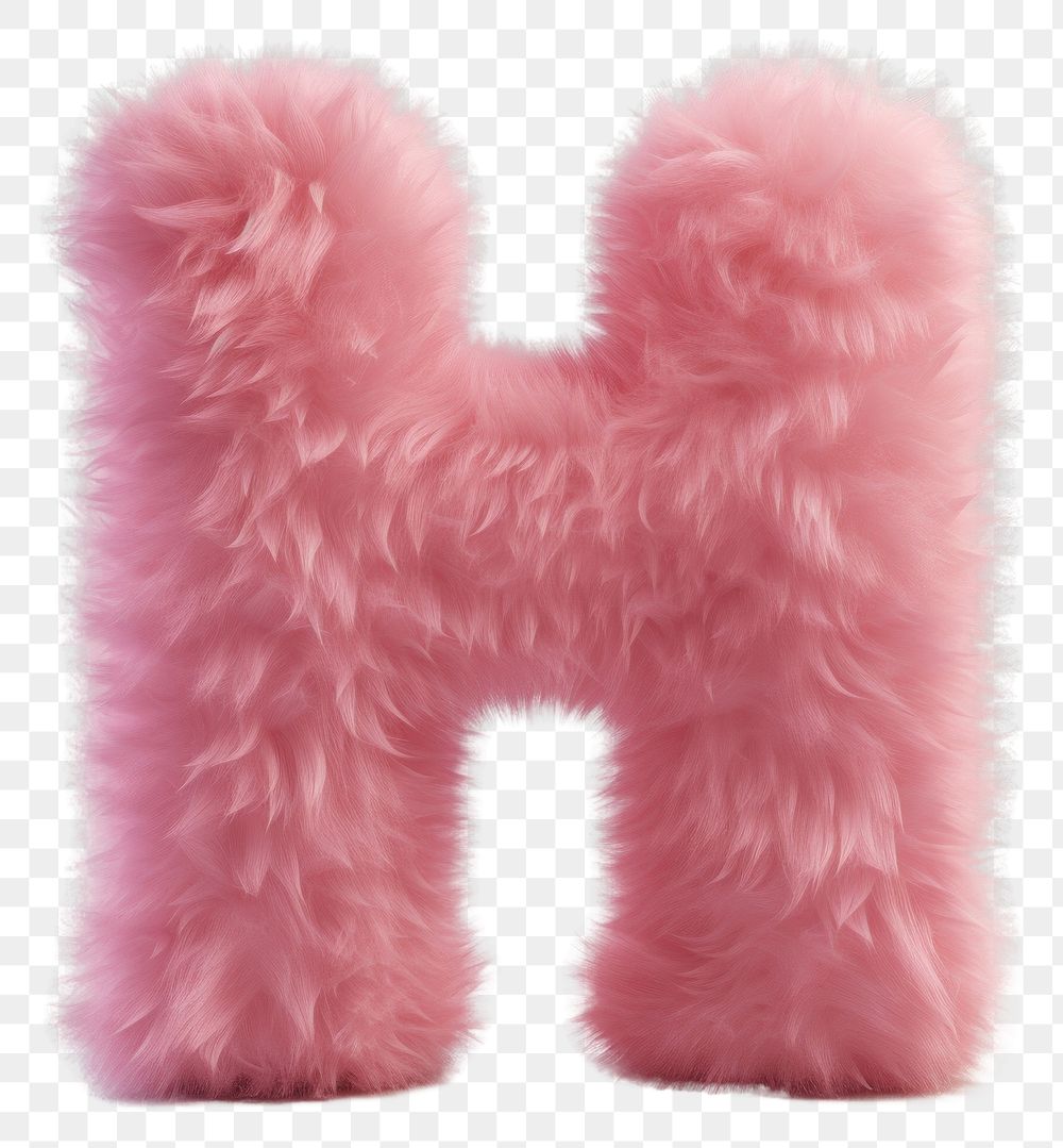 PNG  Fur letter H mammal pink accessories.