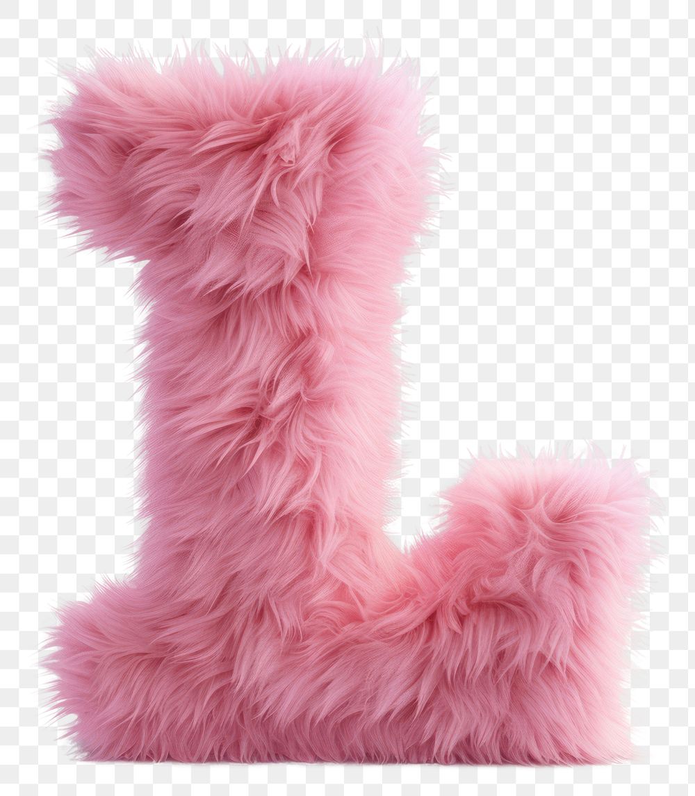 PNG  Fur letter L pink toy accessories.