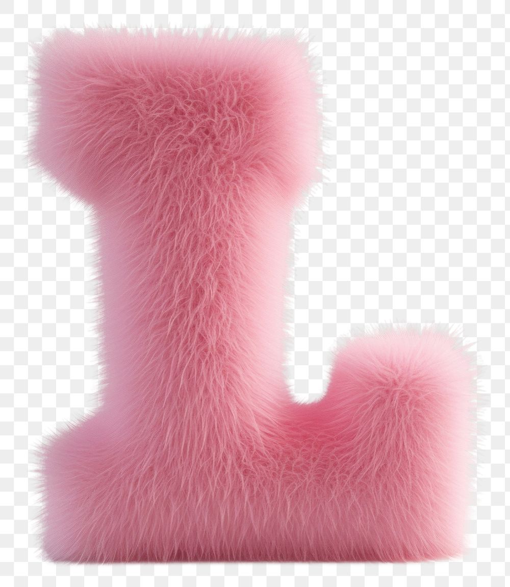 PNG  Fur letter L pink softness textile.
