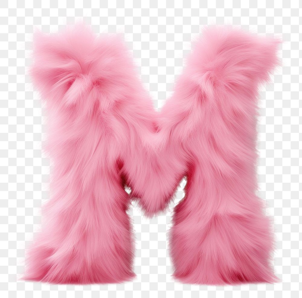 PNG  Fur letter M pink white background celebration.