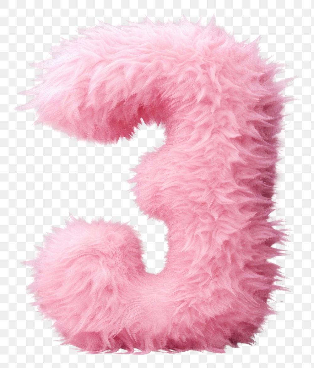 PNG  Fur letter number 3 pink celebration accessories.
