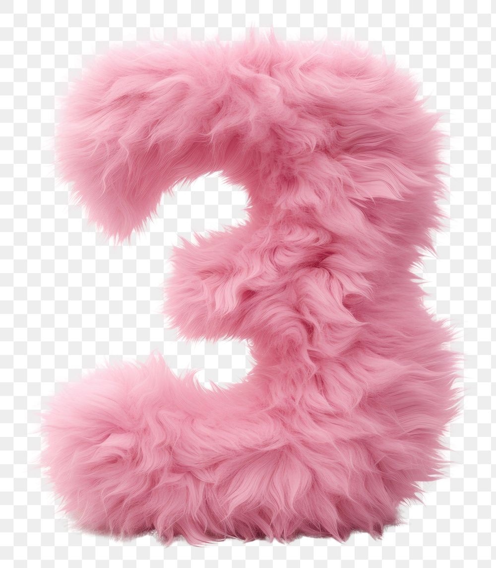 PNG  Fur letter number 3 pink white background accessories.
