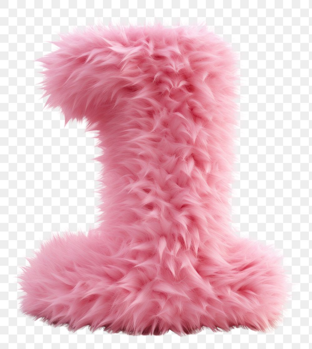 PNG  Fur letter number 1 pink white background accessories