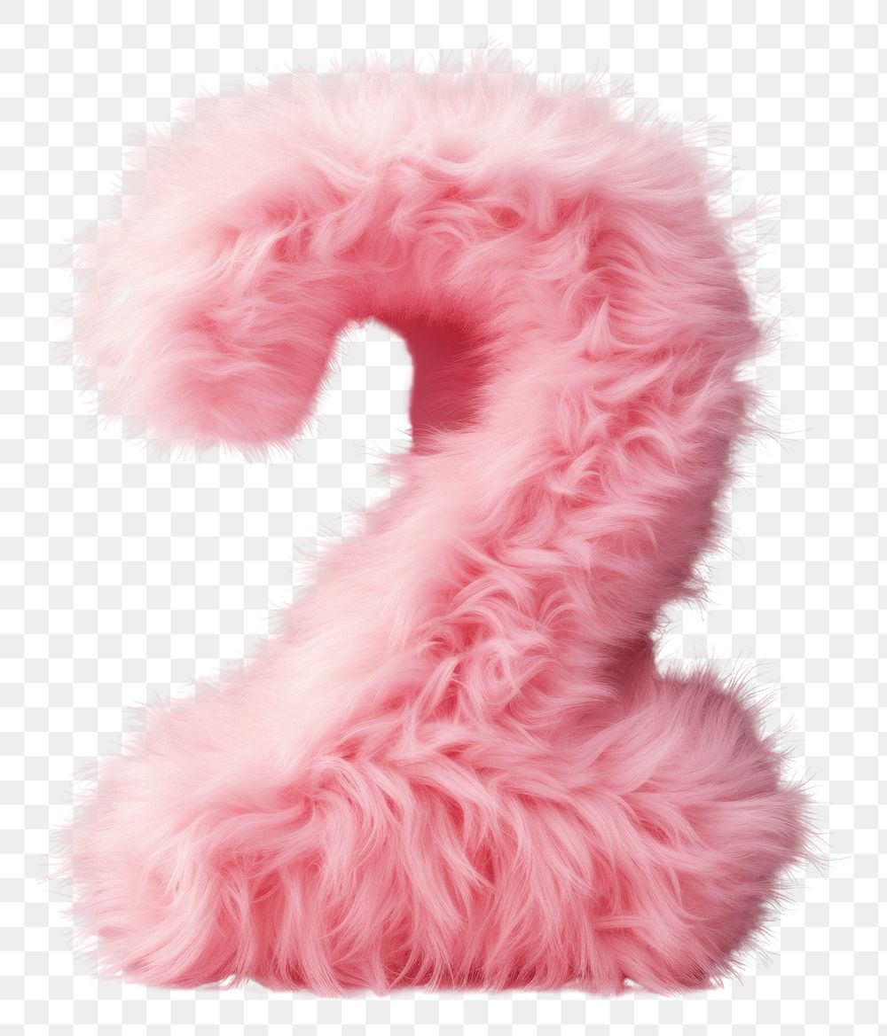 PNG  Fur letter number 2 pink celebration accessories.