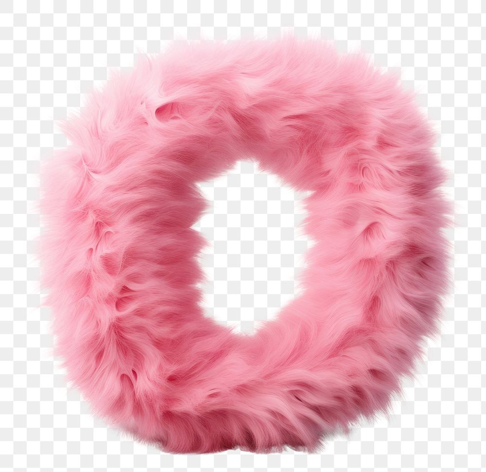 PNG  Fur letter O pink white background celebration.