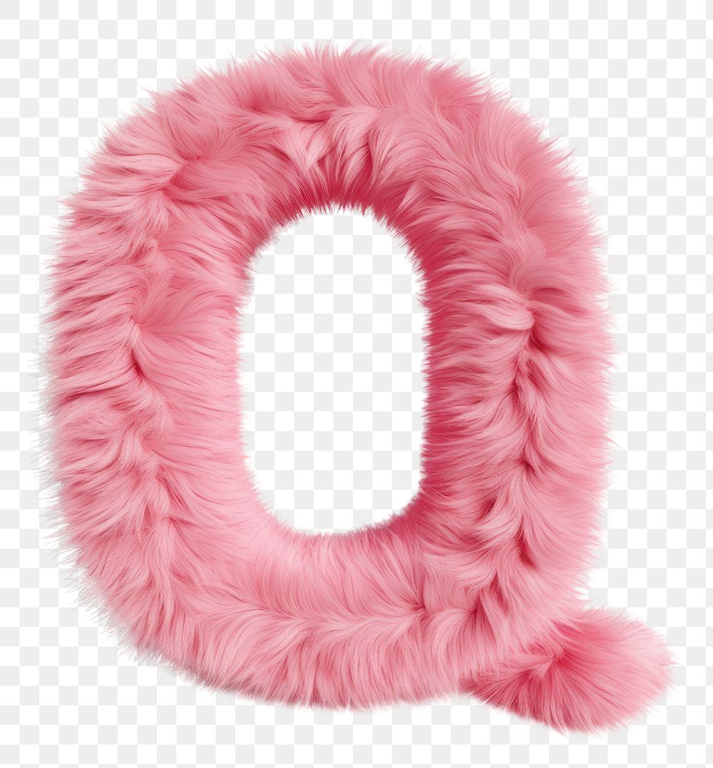 PNG  Fur letter Q pink white background accessories.