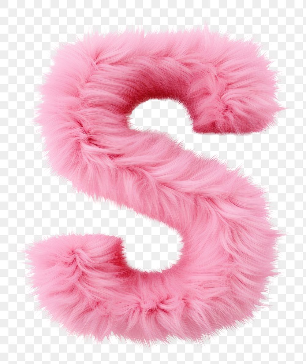 PNG  Fur letter S pink white background accessories.