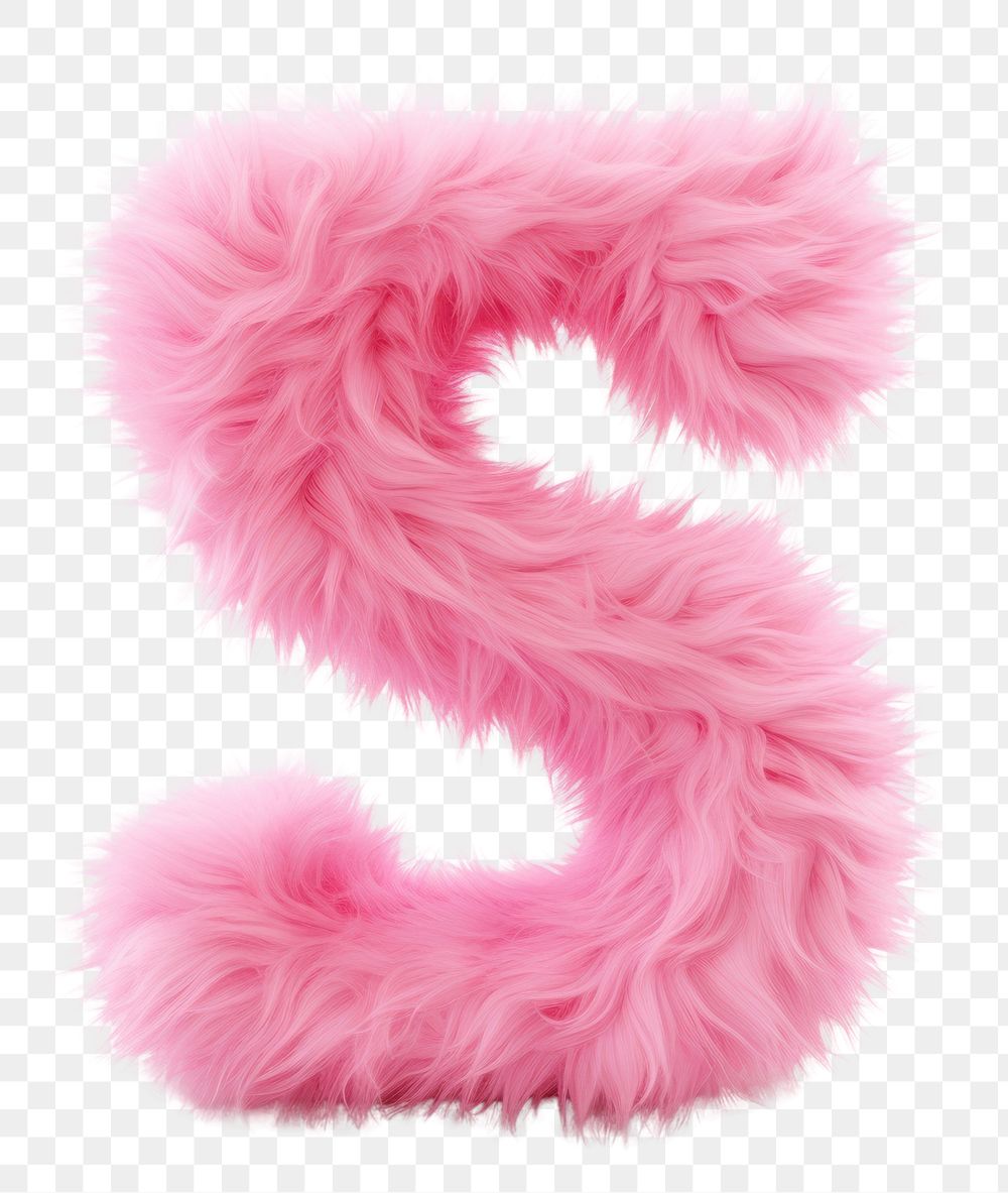 PNG  Fur letter S pink white background accessories.