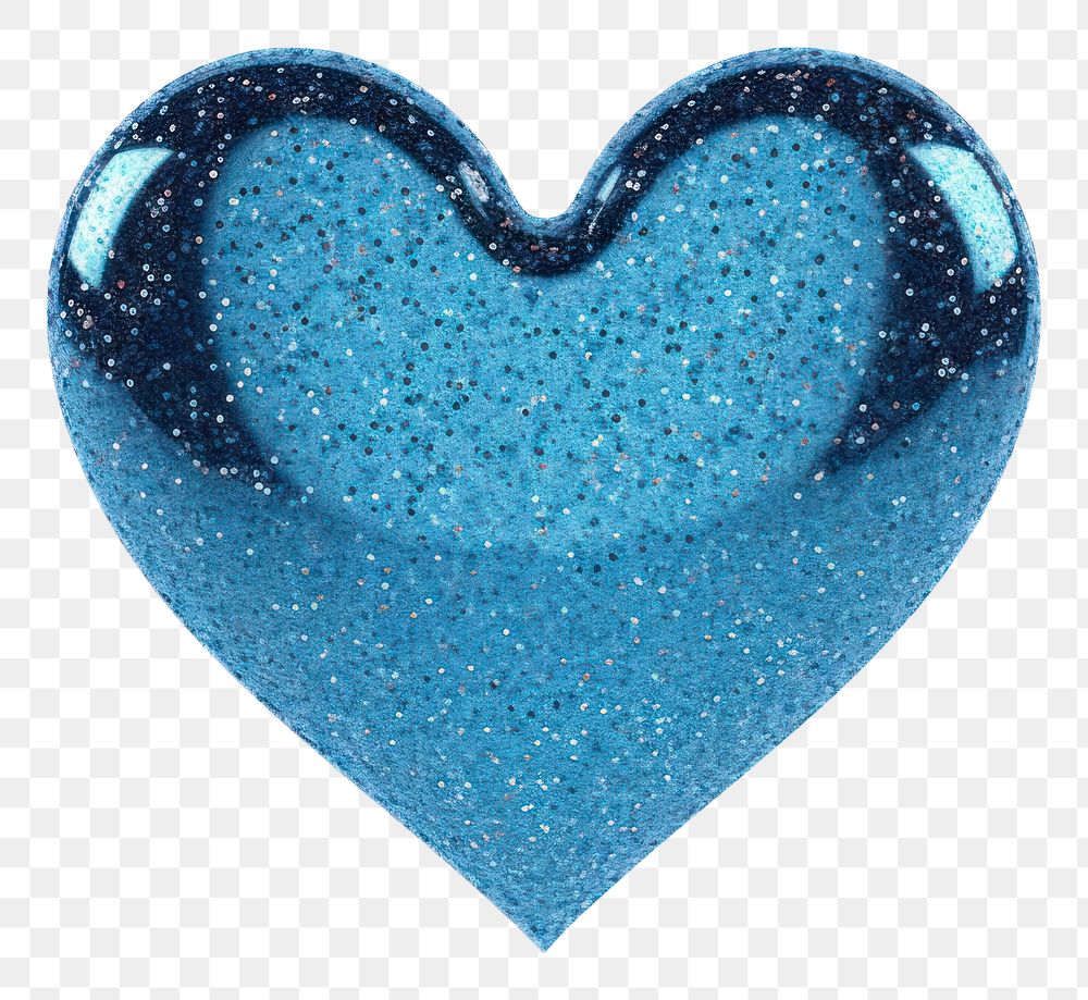 PNG Glitter heart turquoise jewelry.