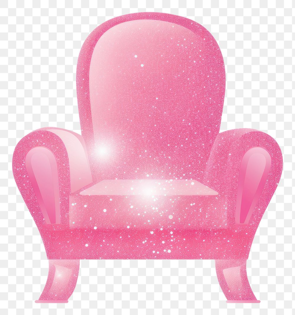 PNG Pink chair icon furniture armchair white background.