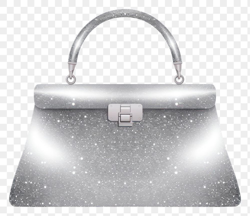 PNG Silver bag icon handbag purse white background.