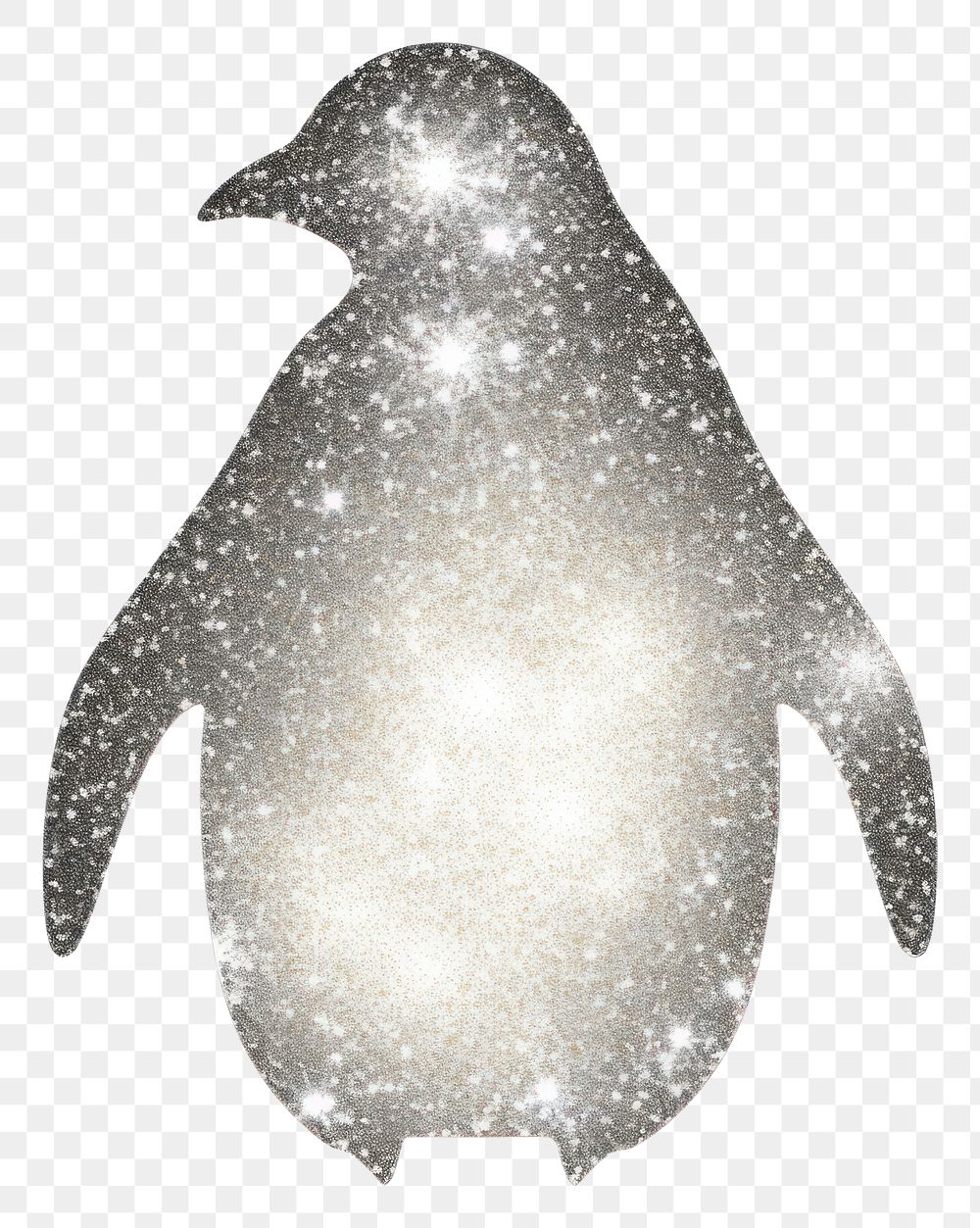 PNG Silver penguin icon bird white background glowing.