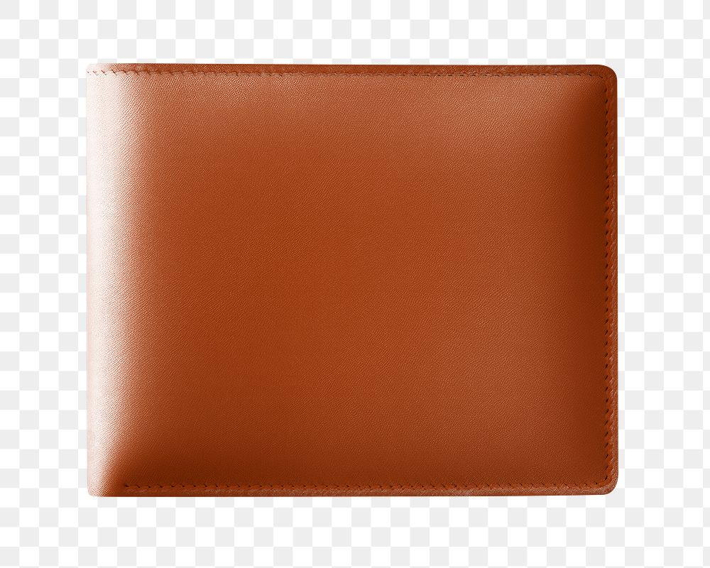 PNG brown leather wallet, transparent background