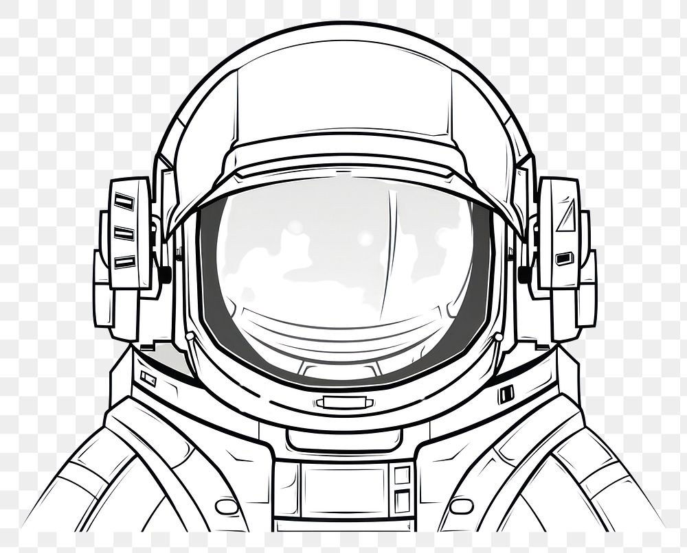 PNG Astronaut helmet sketch drawing illustrated.