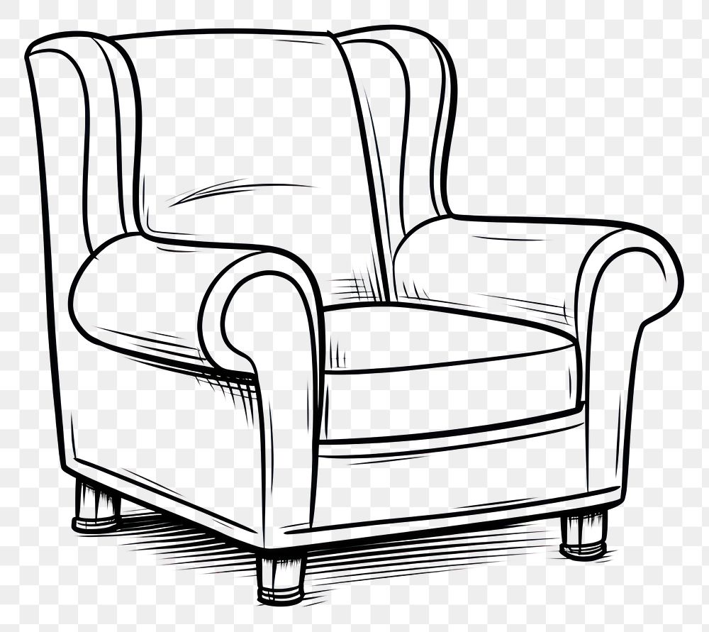 PNG Armchair furniture sketch line.