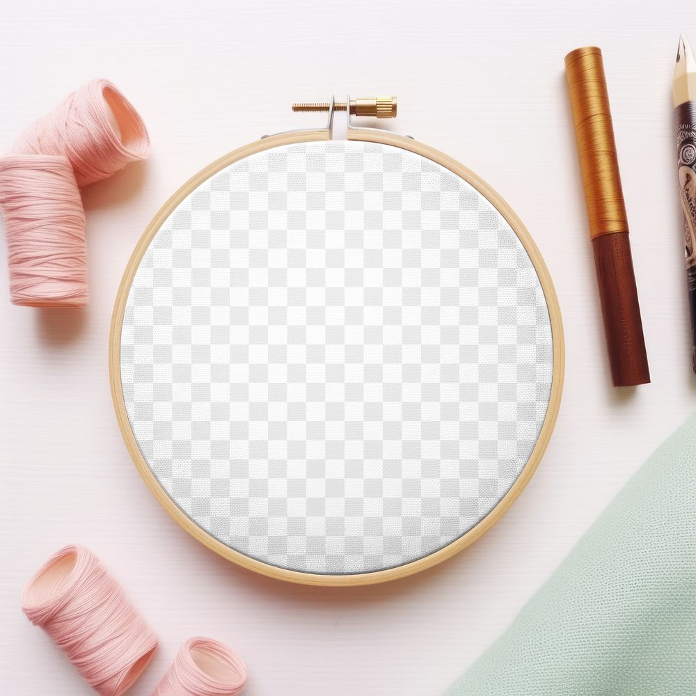 Embroidery fabric png product mockup, transparent design