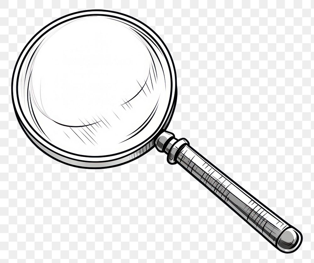PNG Magnifying glass sketch line white background.